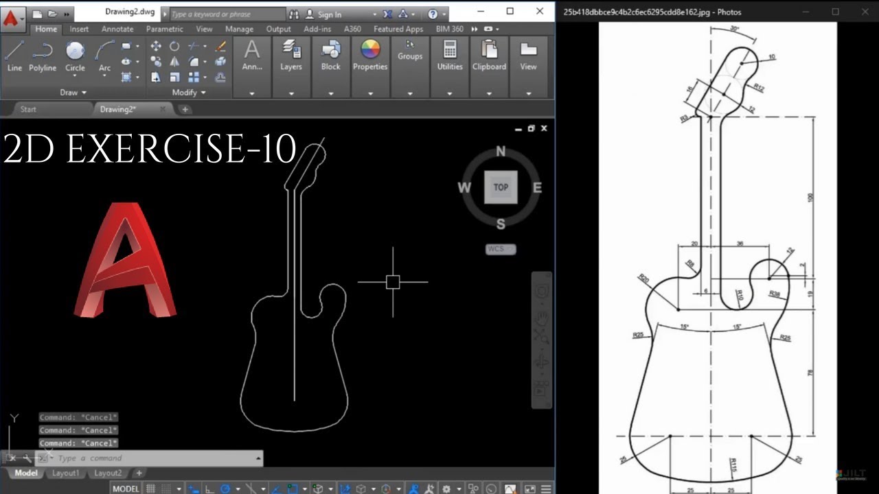 autocad practice drawings for beginners